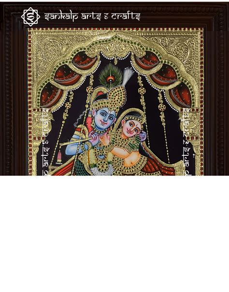 Jhula Radha Krishna Tanjore Painting – SANKALP ARTS & CRAFTS