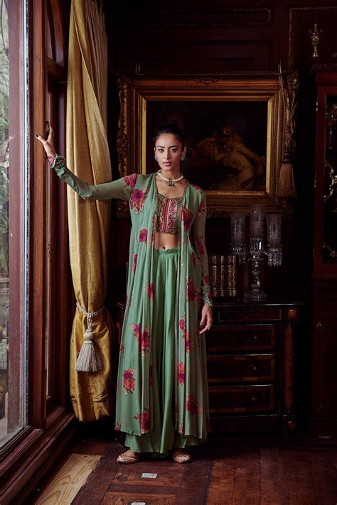 Mihira Cape With Bustier & Palazzo Pants – Kalista-Ind