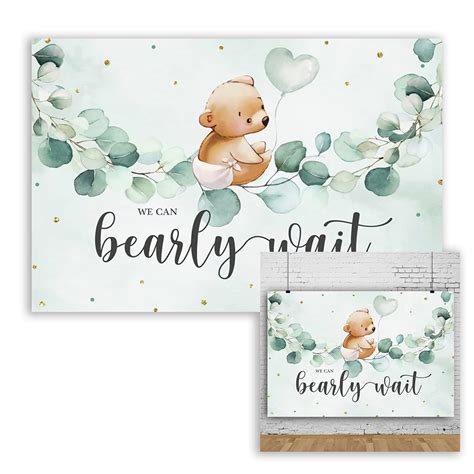 Buy 5x3ft Bear Baby Shower Backdrop for Girl Boy We Can Bearly Wait ...