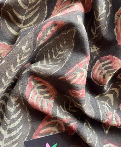 Natural Dye Hand Block Printed Cotton Saree-28877 – FABK