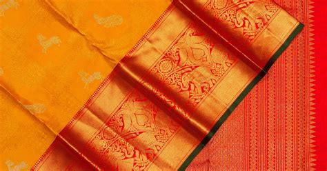 Kanchipuram Silk Brocade Yellow Saree | Kankatala