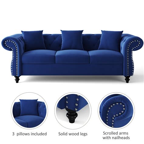 80Chesterfield Sofa Tufted Velvet Upholstered | Ubuy India
