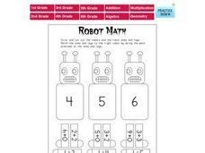 Robot Math Worksheet 的图像结果