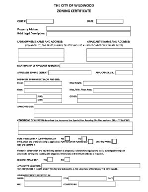 Fillable Online wildwoodnj Zoning Compliance Certificate - Wildwood Fax ...