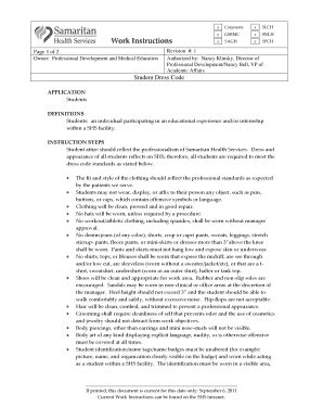 Fillable Online samhealth Student Dress Code - Samaritan Health ...