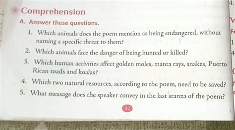whose place in it anyway?(poem) Question answerA)1.Which animals does ...