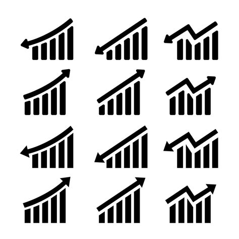 Set of graph icons. Graph with arrow going up or down 25377465 Vector ...