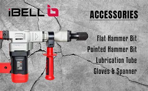 IBELL Demolition Hammer DH10-78, 6Kg, 1150W, Copper Armature, Impact ...