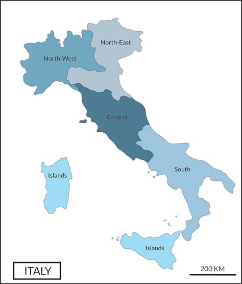 20 regions of italy map