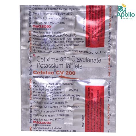 Cefolac CV 200 mg Tablet 4's Price, Uses, Side Effects, Composition ...