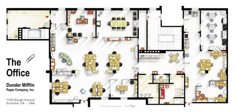 Floorplan of Dunder Mifflin offices from "THE OFFICE" (USA) in 2025 ...