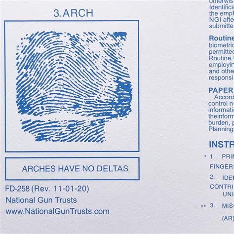 Fingerprint Cards – FBI Form FD-258, 5 Pack – National Gun Trusts