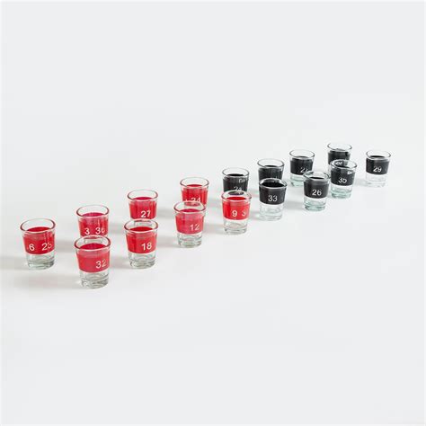 Buy Corsica Razzle 17 Pcs Printed Shot Glasses with Roulette Drinking ...