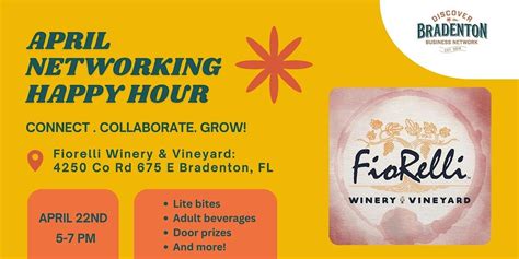 April Networking Happy Hour - Fiorelli Winery & Vineyard, Fiorelli ...