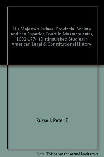 Buy His Majesty's Judges: Provincial Society and the Superior Court in ...