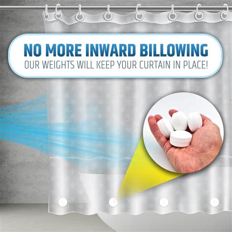 Powerful Anti-Billowing Magnetic Shower Curtain Weights - 360° Silicone ...