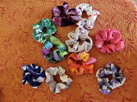 Drishti® Silky High Glossy Printed Satin Scrunchies for Girl & Woman ...