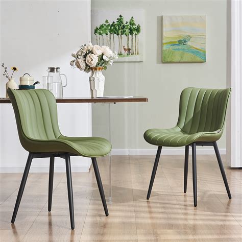 YOUNUOKE Dining Chairs Set of 2 Upholstered Mid Century Modern Lounge ...