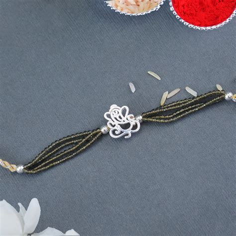 Send Ganesha Silver Rakhi Online | Rakhibazaar.com