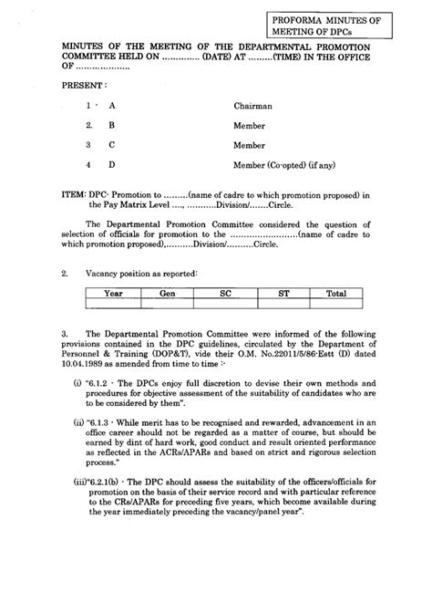 Procedure to be followed for promotion by Departmental Promotion ...