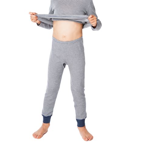 Kids's Long Johns | Wool (Organic) | Natural/Blue Striped | LIVING CRAFTS