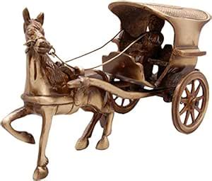 Buy Two Moustaches Brass Horse Cart Replica Showpiece Online at Low ...