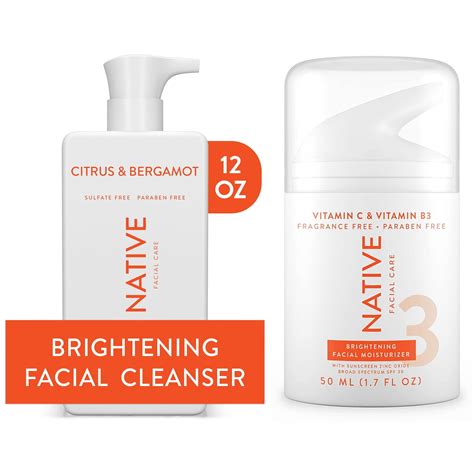 Native Brightening Facial Cleanser and Vitamin C SPF 30 Moisturizer ...