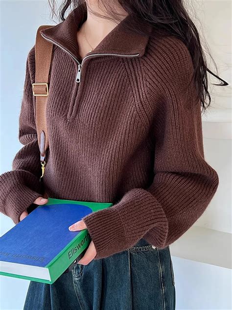 Decorative Zipper Head Knit Pullover | Savana | Bestsellers