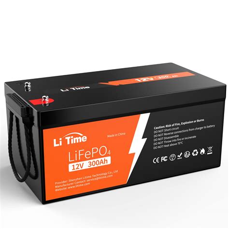 Buy Litime 12V 300Ah Lithium LiFePO4 Battery, Built-in 200A BMS, Max 2560W Power Output, Easy ...
