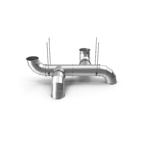 Industrial hvac ductwork system with metal pipes and connectors ...