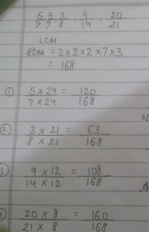 put the given fraction in ascending order by making denominators equal ...