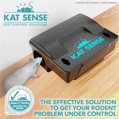 Kat Sense Rat Bait Station Traps, Reusable Humane Rodent Box Against ...