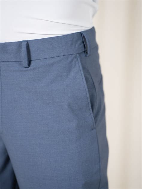 Buy Men Blue Melange Relaxed Fit Stretchable Formal Trouser