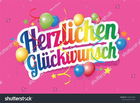 Herzlichen Congratulations German Language Stock Vector (Royalty Free ...