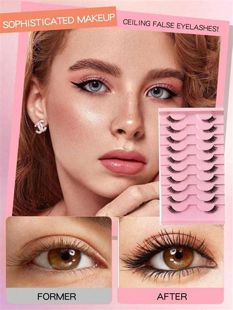 Cílios Postiços, 10 Pares/Caixa Mini e Bonitos Cílios Curtos Meio Olhos ...