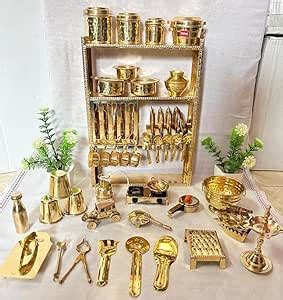 Buy Tirtha Enterprises Handcrafted Brass Miniature Kitchen Set ...