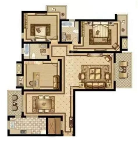 三室两厅欧式风格家装设计 - 效果图交流区-建E室内设计网