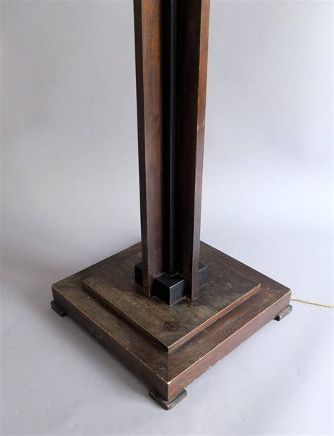 A Fine French Art Deco Wooden Square Base Floor Lamp For Sale at ...