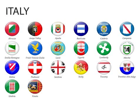 Premium Vector | All flags of regions of italy