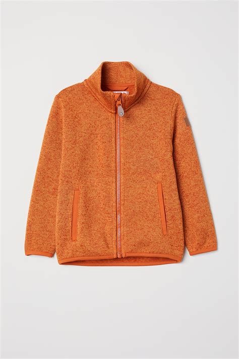Knit Fleece Jacket - Orange melange - Kids | H&M US