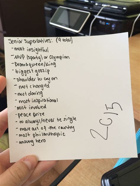 Senior Superlative Template, Sure, There’s A Roster Of Classics That ...