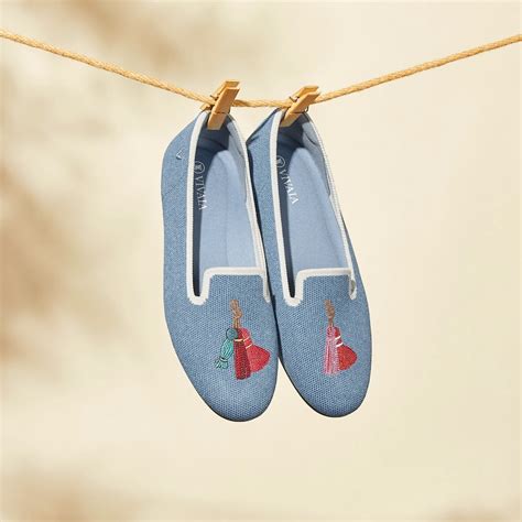 Audrey Round-Toe Patterned Loafers for Bunions in Denim Blue-Tassel ...