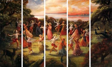 Inephos Krishna Gokul Canvas Multiple Frames 3D Painting for Home ...