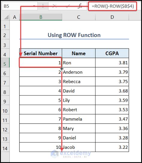 Serial Number in Excel Formula 的图像结果