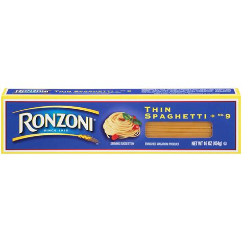 Ronzoni Thin Spaghetti Pasta No. 9, Classic 16 ounce box – Walmart ...