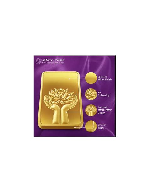 Buy MMTC PAMP 10 Grams Gold Ingot Bar 24 Karat 999.9 I CoinBazaar