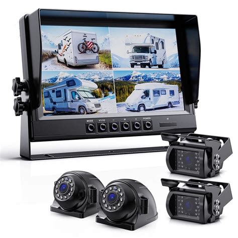 1080P Backup Camera System Kit, 9Inch HD DVR Monitor with Reverse/Side ...