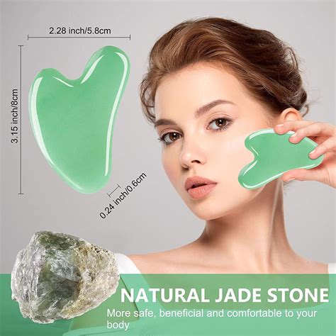 Green Jade Gua Sha Stone For Face, Neck And Under Eye (1 pcs)