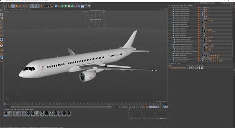 Single Aisle Airliner Rigged for Cinema 4D 3D | 3D Molier International