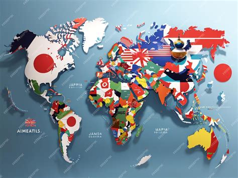 Premium Photo | Global Harmony 3D Rendering of a World Map with States ...